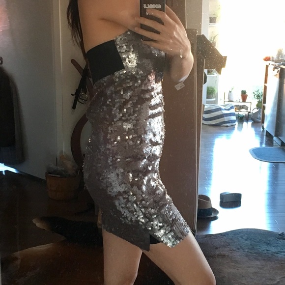 Shakuhachi Sequined Tux Mini Dress US Sz 4 - Picture 2 of 7